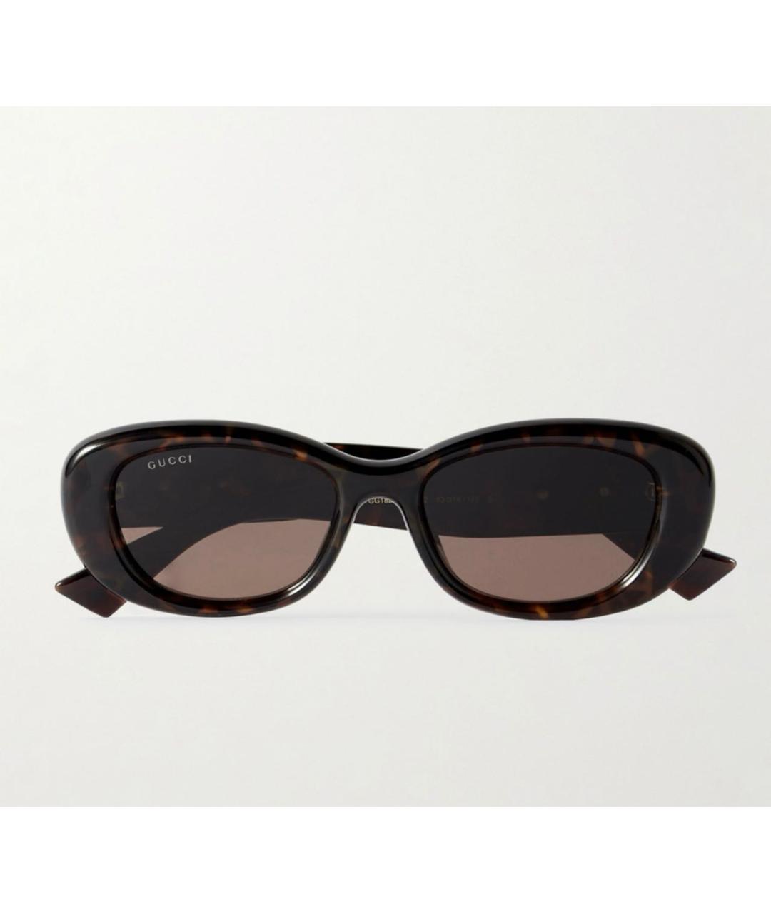 GUCCI Коричневые пластиковые солнцезащитные очки, фото 5