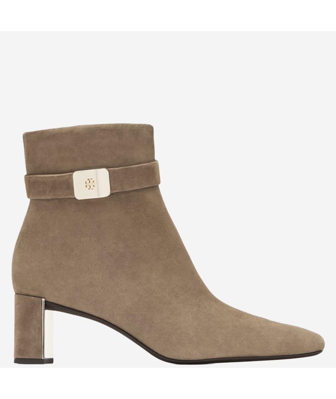 TORY BURCH Бежевые кожаные ботильоны, фото 5