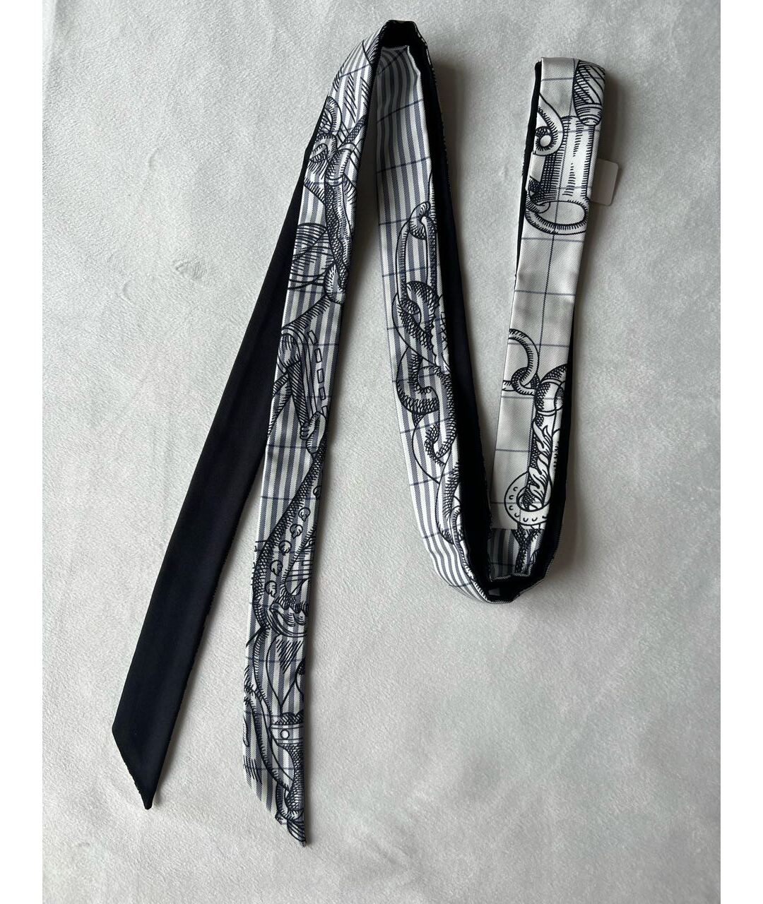 HERMES PRE-OWNED Темно-синий шелковый шарф, фото 5