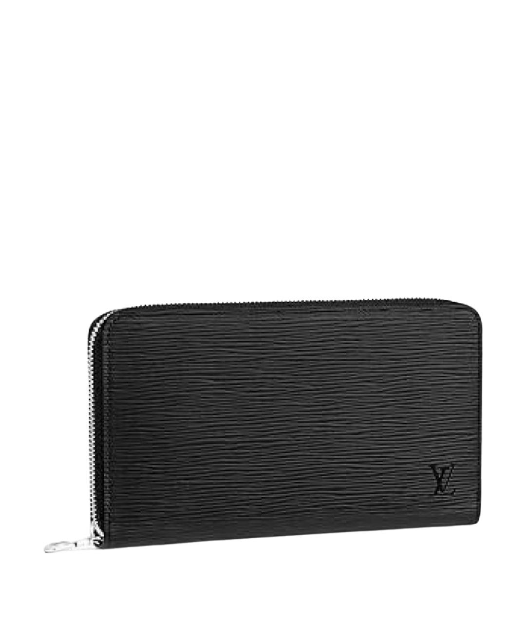 LOUIS VUITTON Черный кожаный кошелек, фото 1