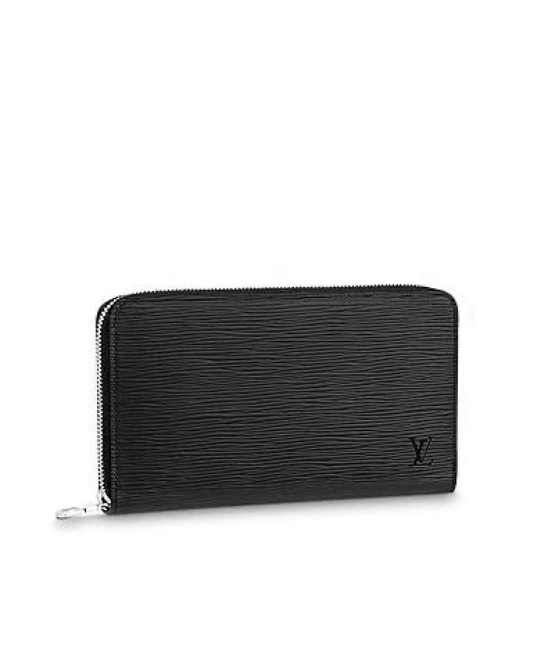 LOUIS VUITTON Черный кожаный кошелек, фото 8