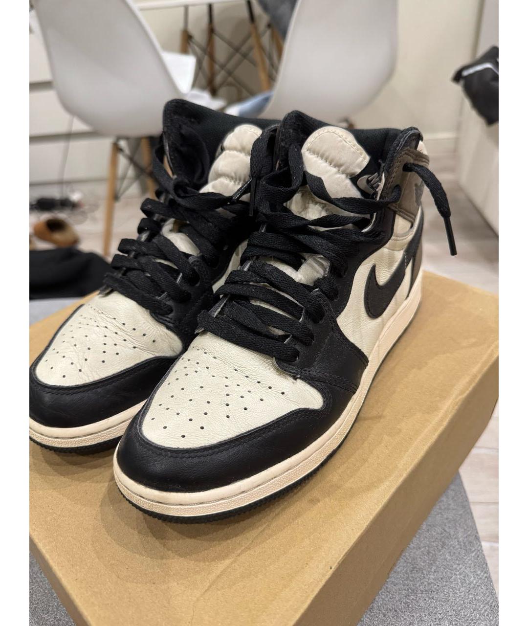 JORDAN Коричневые кожаные кеды, фото 3