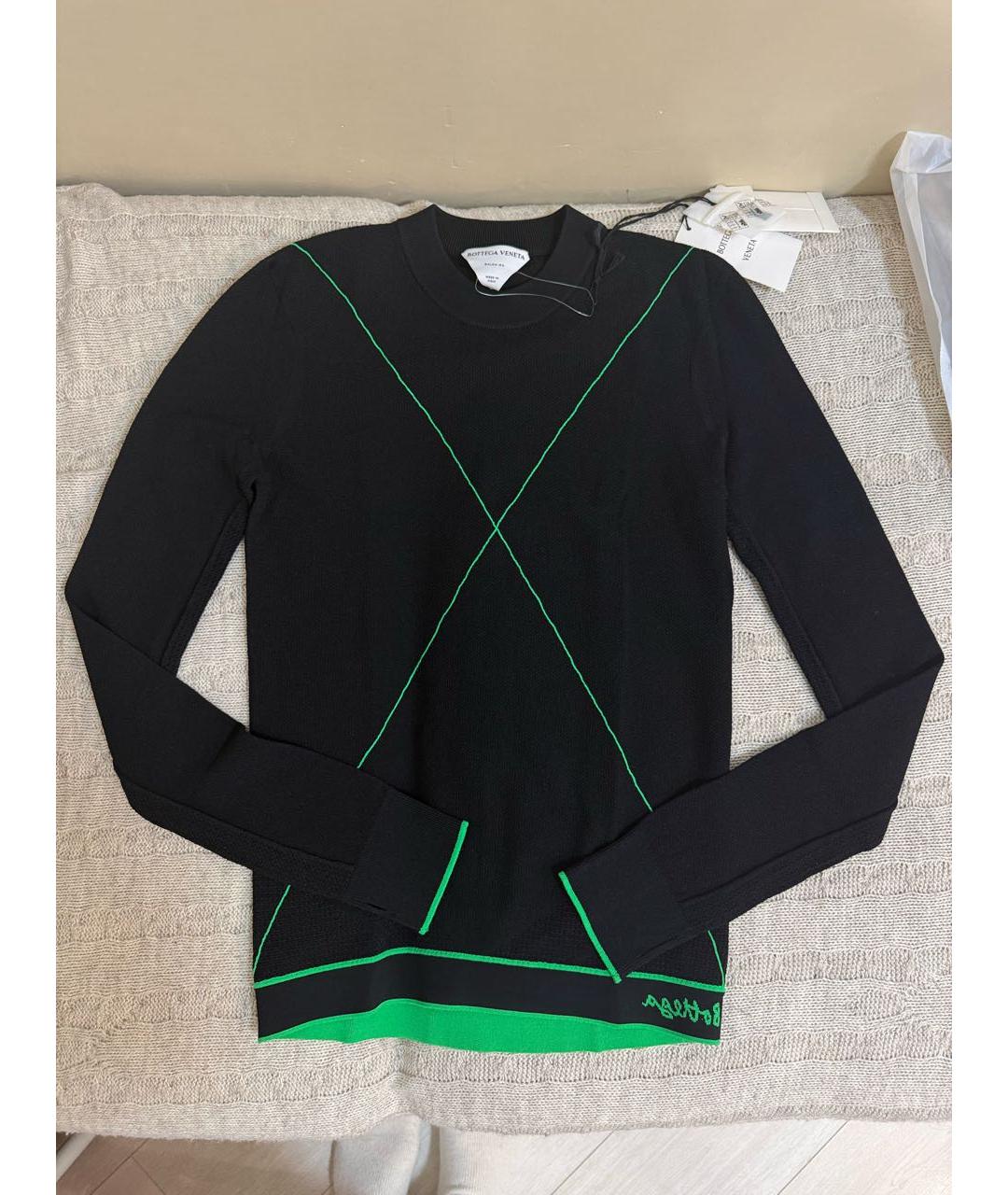 BOTTEGA VENETA Черный вискозный джемпер / свитер, фото 8