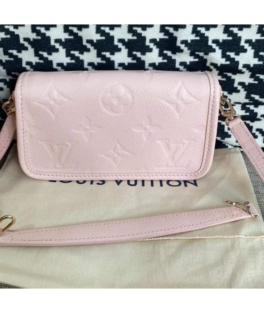 LOUIS VUITTON Розовая кожаная сумка через плечо, фото 3