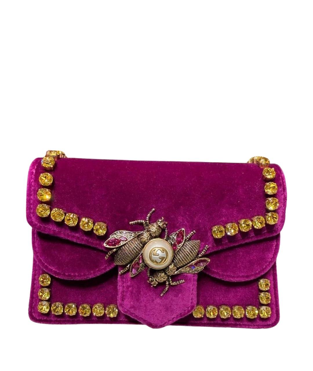 GUCCI Фиолетовая бархатная сумка через плечо, фото 1