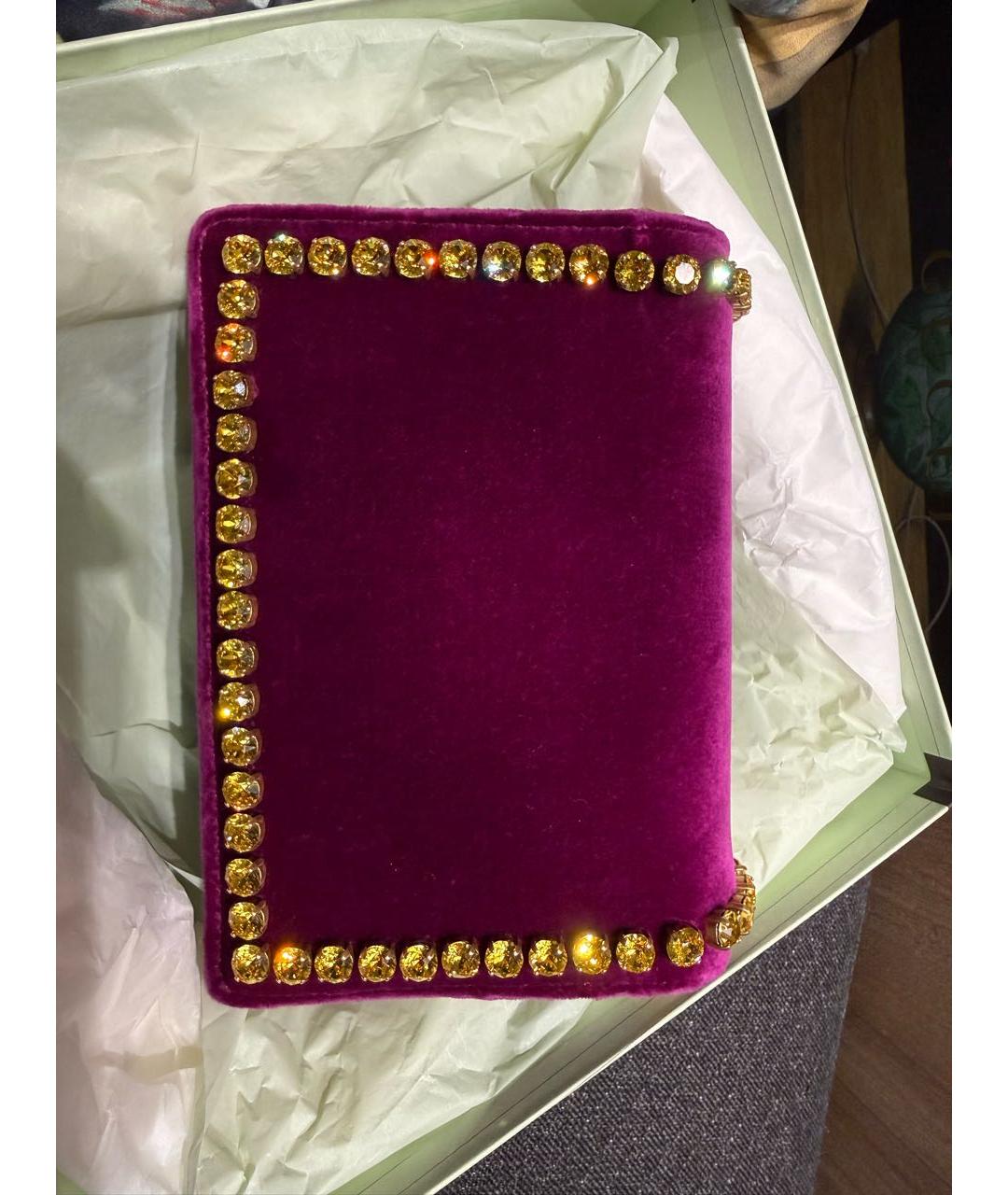 GUCCI Фиолетовая бархатная сумка через плечо, фото 2