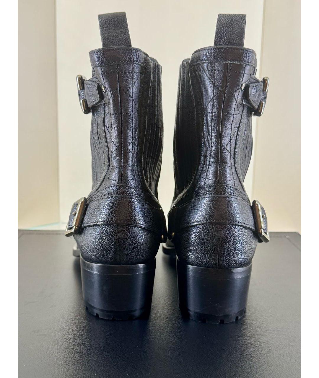 CHRISTIAN DIOR Черные кожаные полусапоги, фото 4