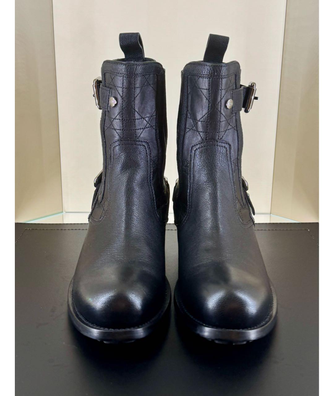 CHRISTIAN DIOR Черные кожаные полусапоги, фото 2