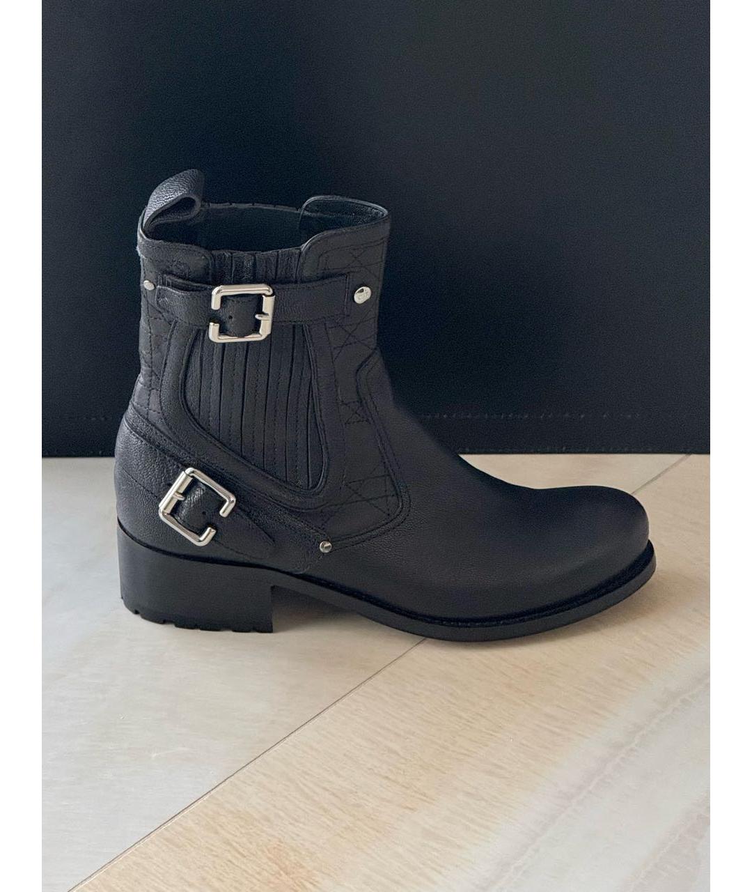 CHRISTIAN DIOR Черные кожаные полусапоги, фото 9