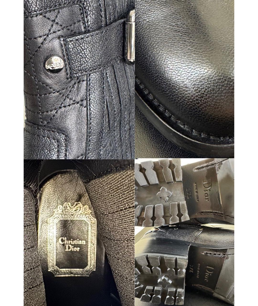 CHRISTIAN DIOR Черные кожаные полусапоги, фото 8