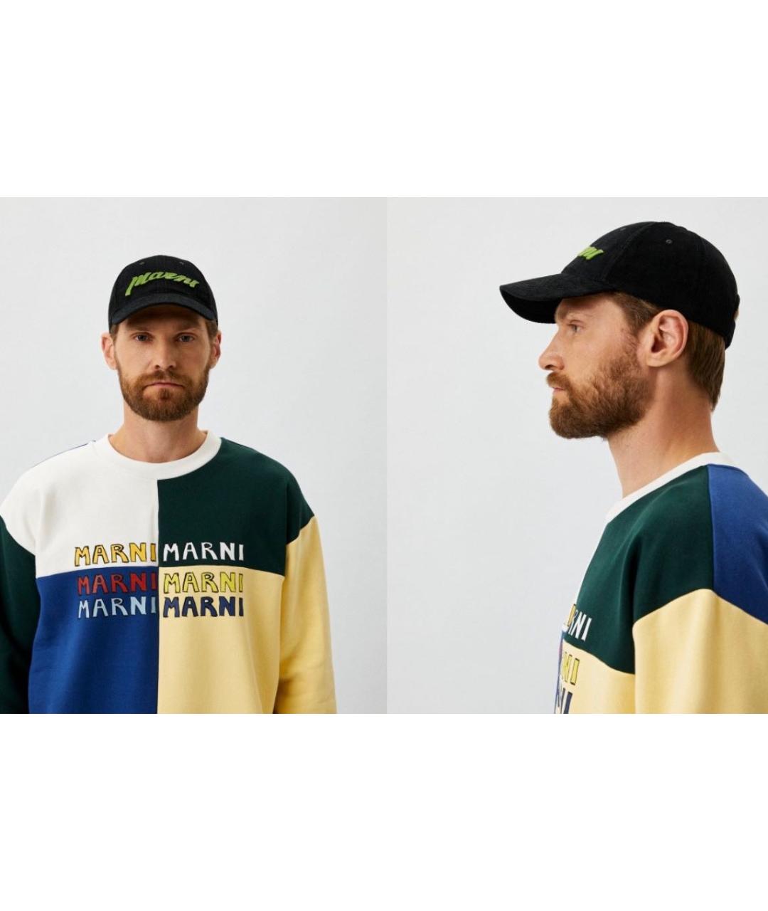 MARNI Черная хлопковая кепка, фото 8