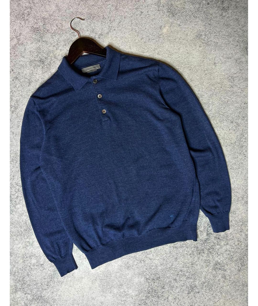 CORNELIANI Темно-синее поло с длинным рукавом, фото 7