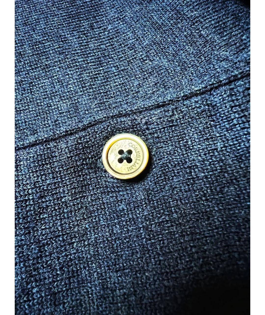 CORNELIANI Темно-синее поло с длинным рукавом, фото 5