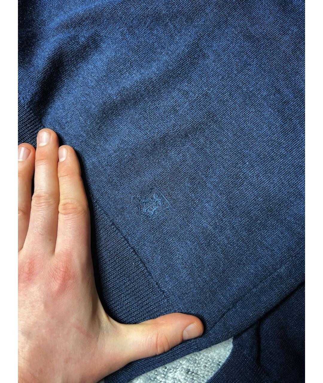 CORNELIANI Темно-синее поло с длинным рукавом, фото 6