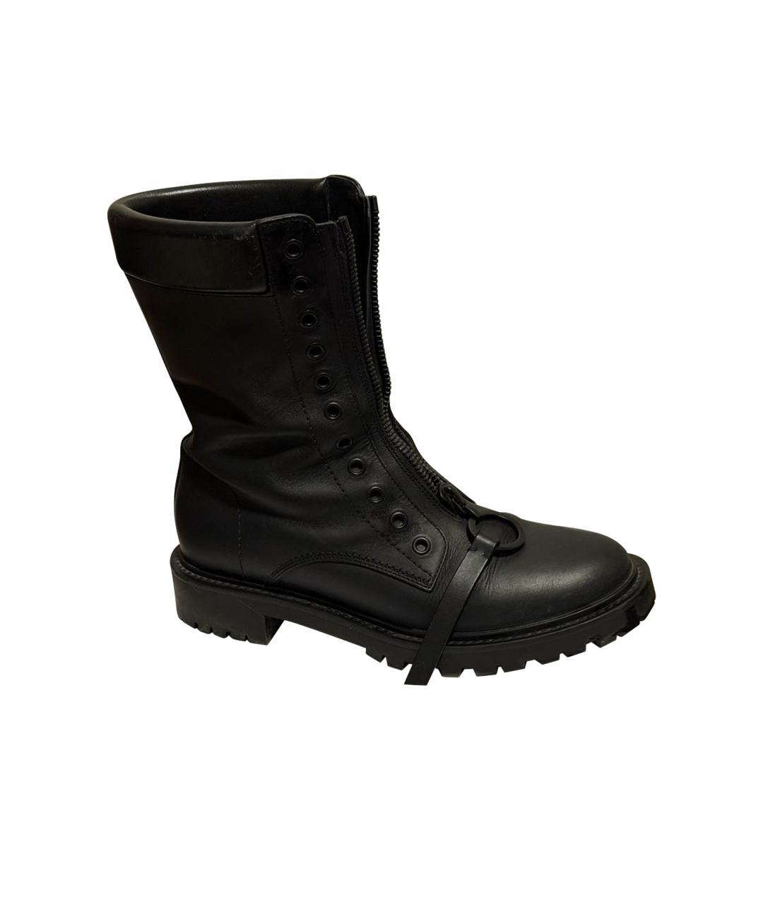 CHRISTIAN DIOR Черные кожаные полусапоги, фото 1