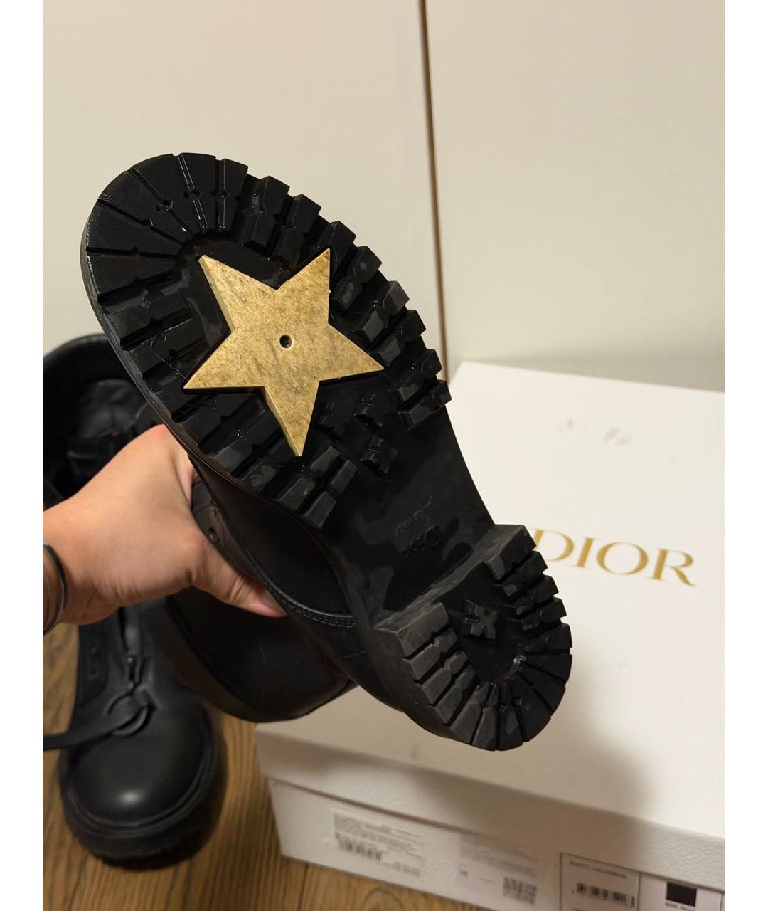 CHRISTIAN DIOR Черные кожаные полусапоги, фото 7