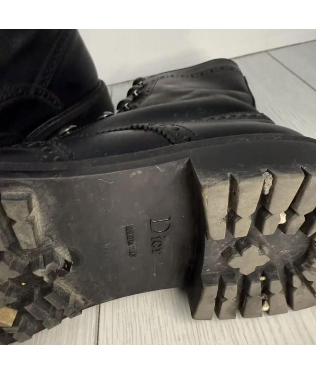 CHRISTIAN DIOR Черные кожаные ботинки, фото 4