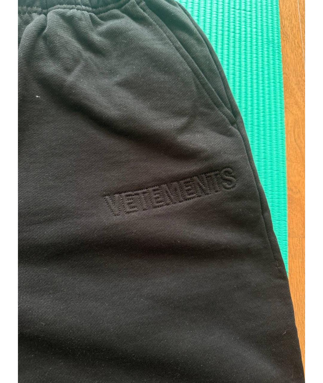 VETEMENTS Черные хлопковые повседневные брюки, фото 3