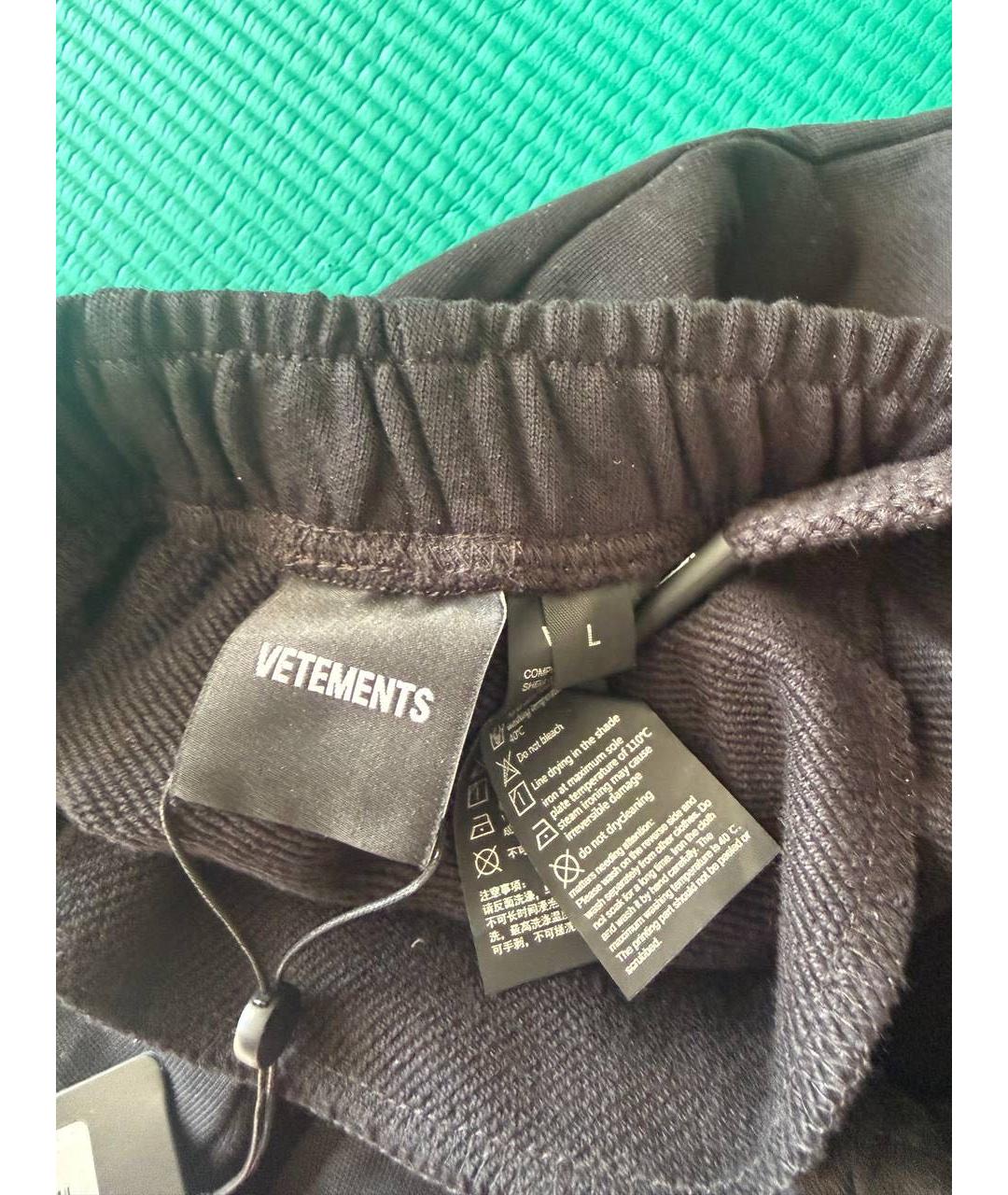 VETEMENTS Черные хлопковые повседневные брюки, фото 4