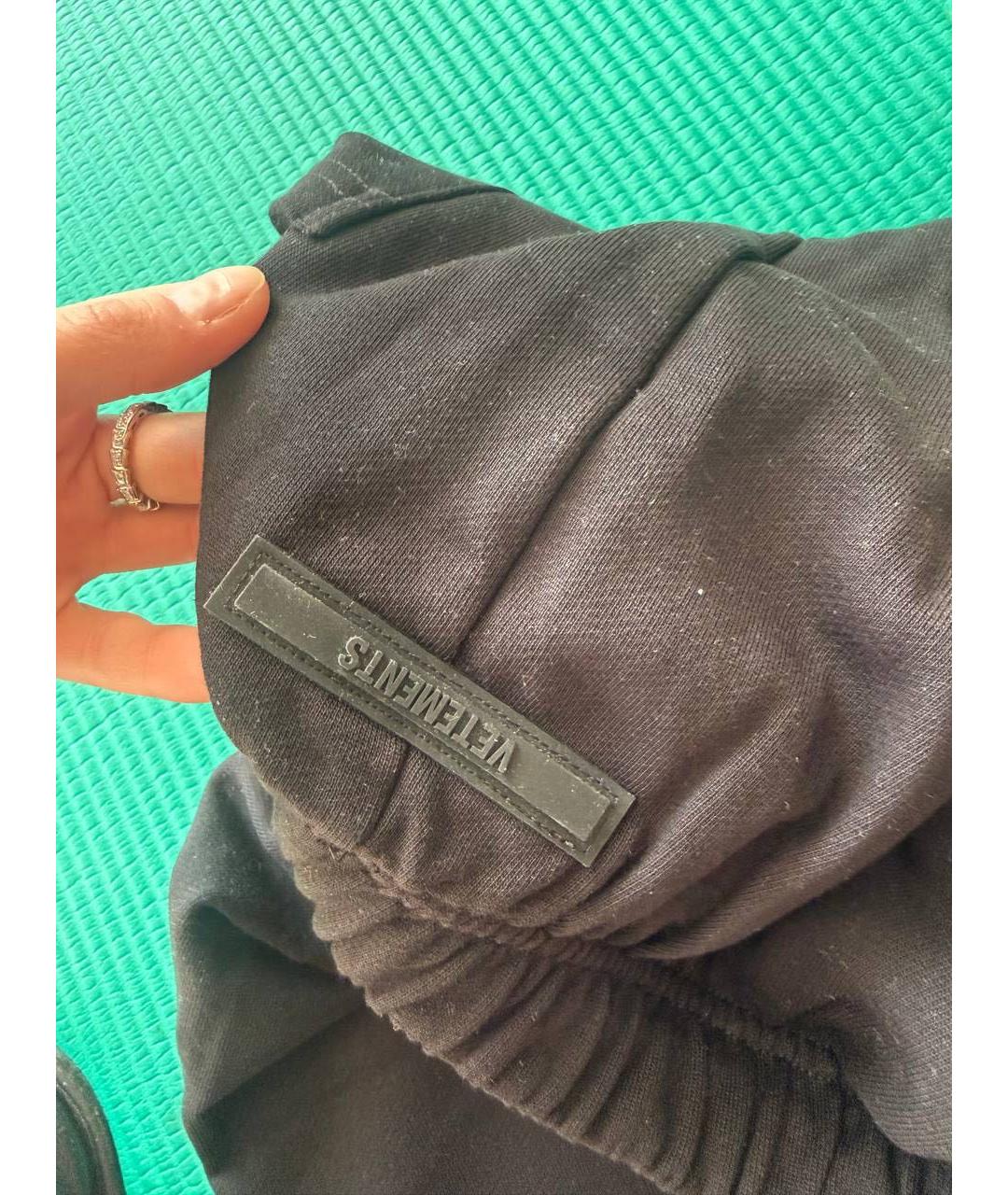 VETEMENTS Черные хлопковые повседневные брюки, фото 2