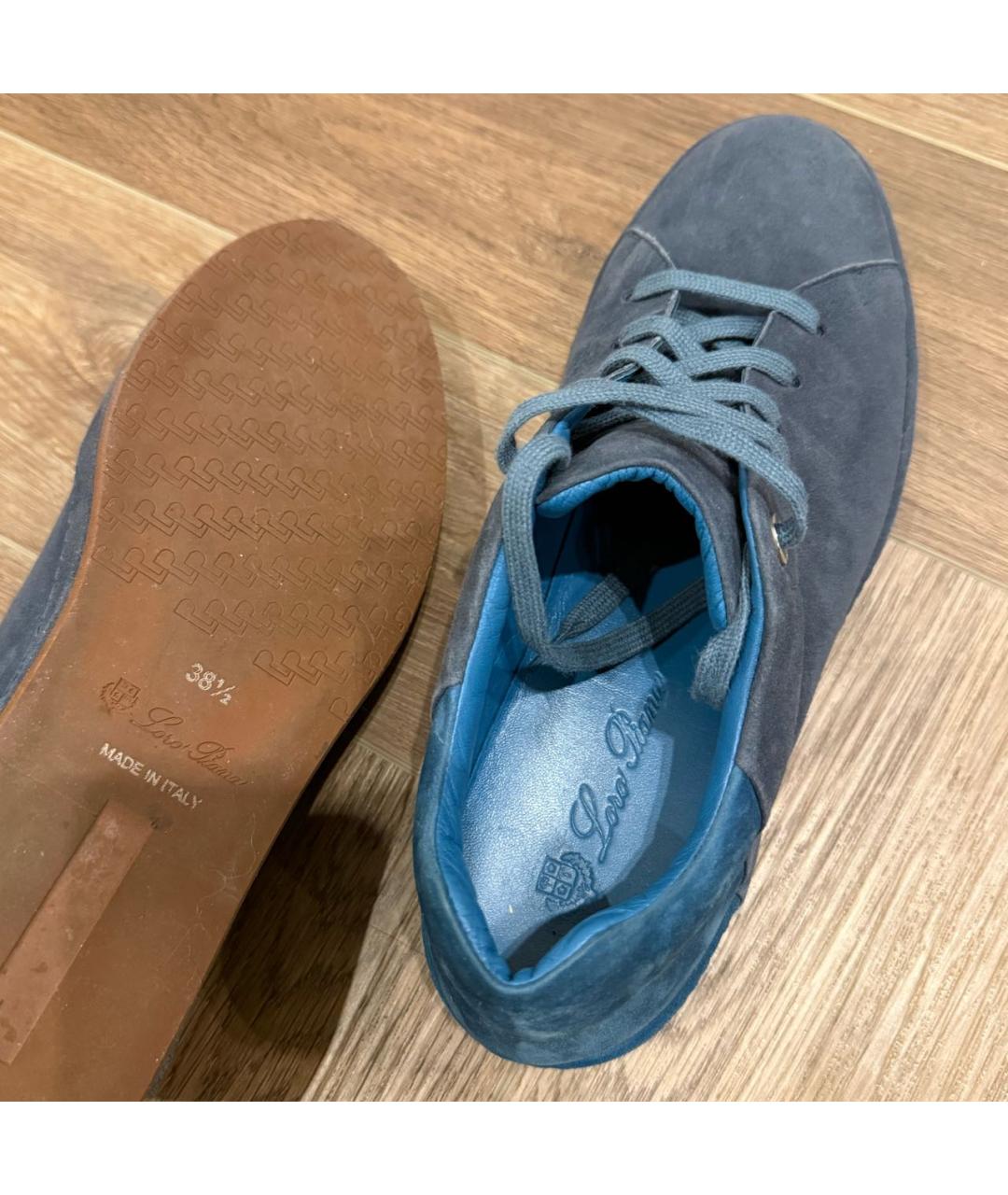 LORO PIANA Синие замшевые кеды, фото 8
