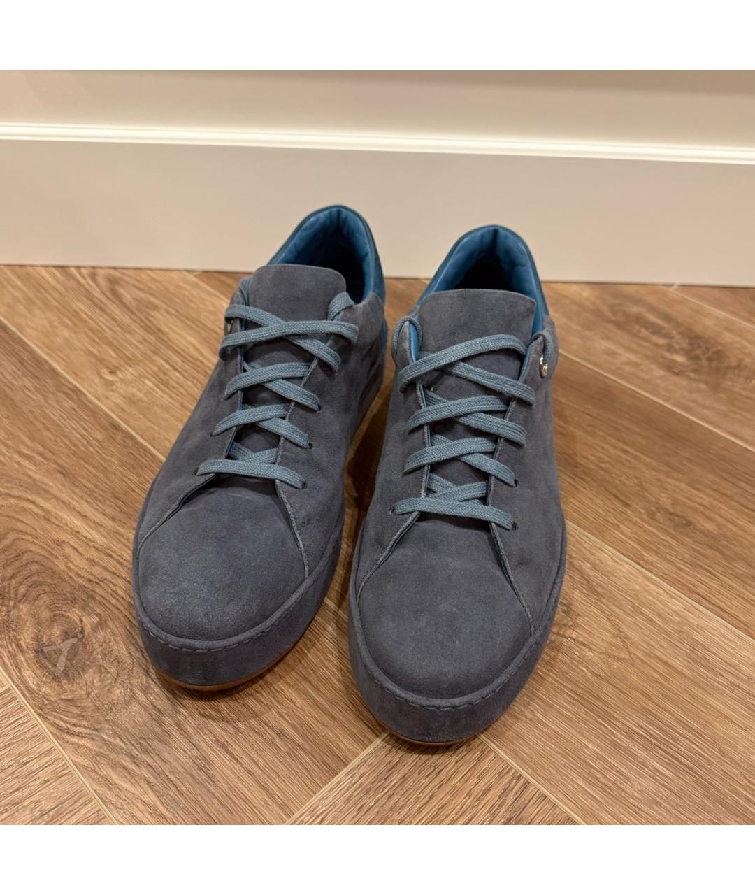 LORO PIANA Синие замшевые кеды, фото 4