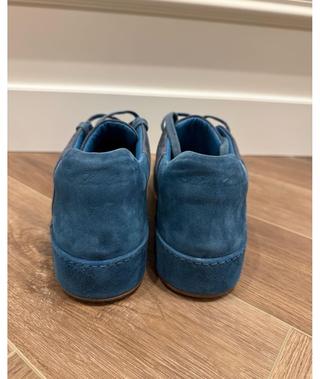 LORO PIANA Синие замшевые кеды, фото 6