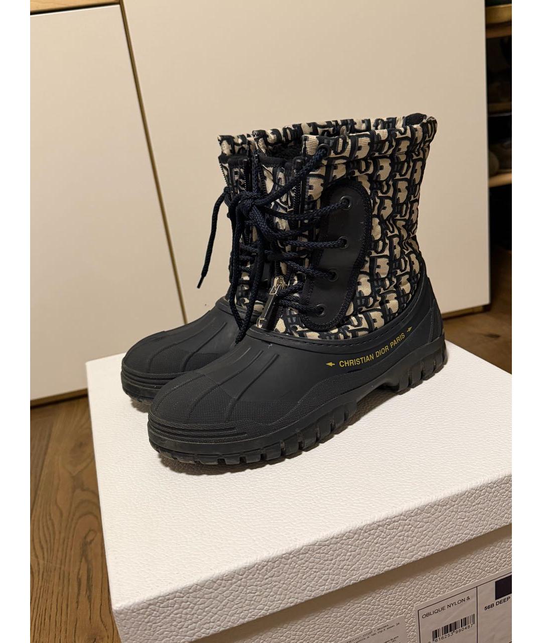 CHRISTIAN DIOR Темно-синие резиновые сапоги, фото 3