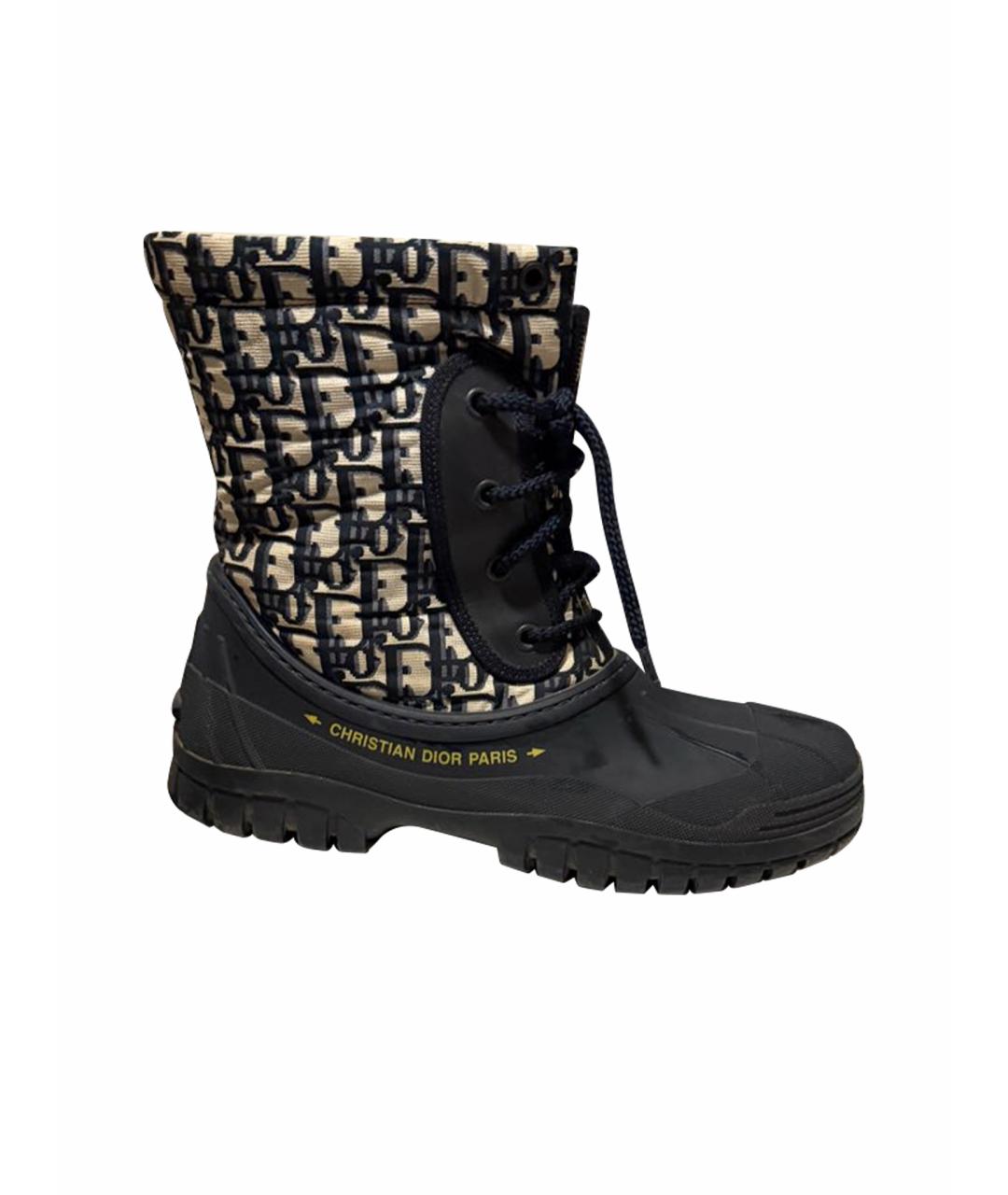 CHRISTIAN DIOR Темно-синие резиновые сапоги, фото 1