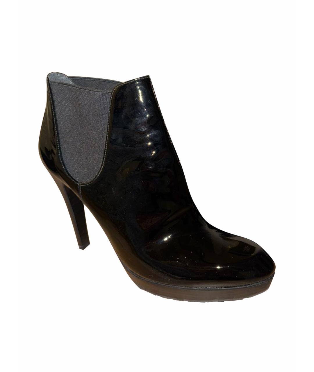 STUART WEITZMAN Черные ботильоны из лакированной кожи, фото 1