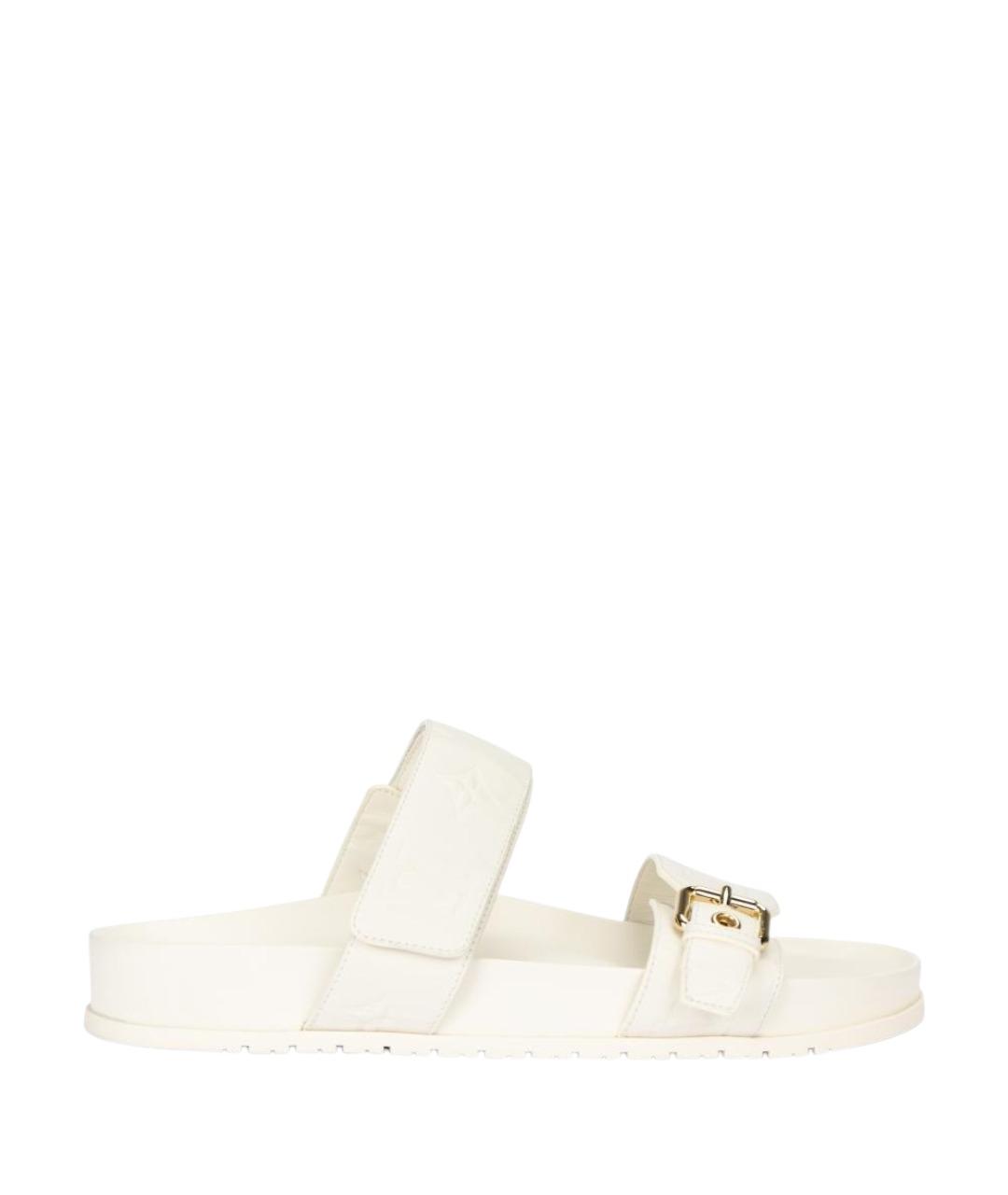 LOUIS VUITTON Белые кожаные сандалии, фото 1