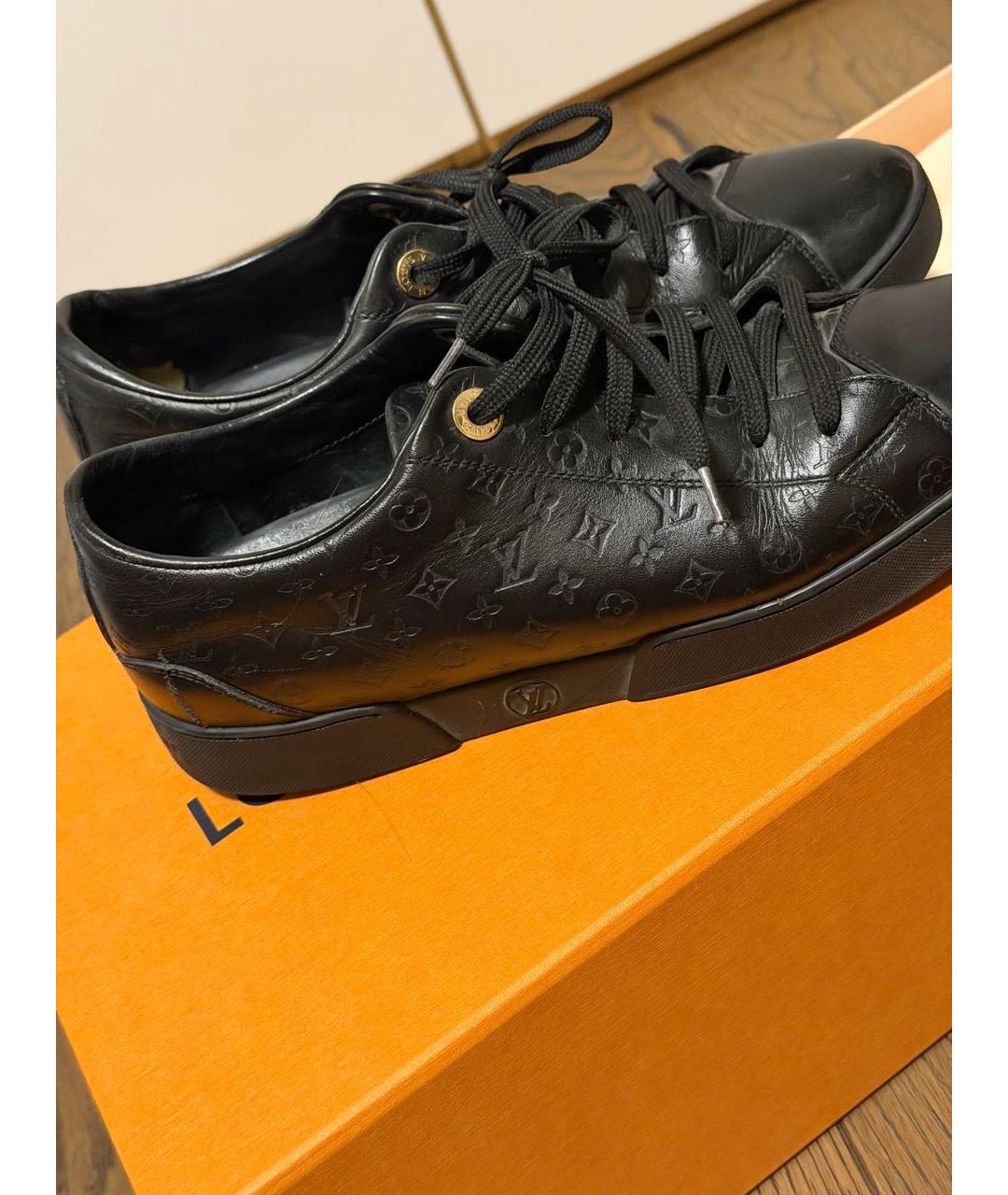 LOUIS VUITTON Черные кожаные кеды, фото 3