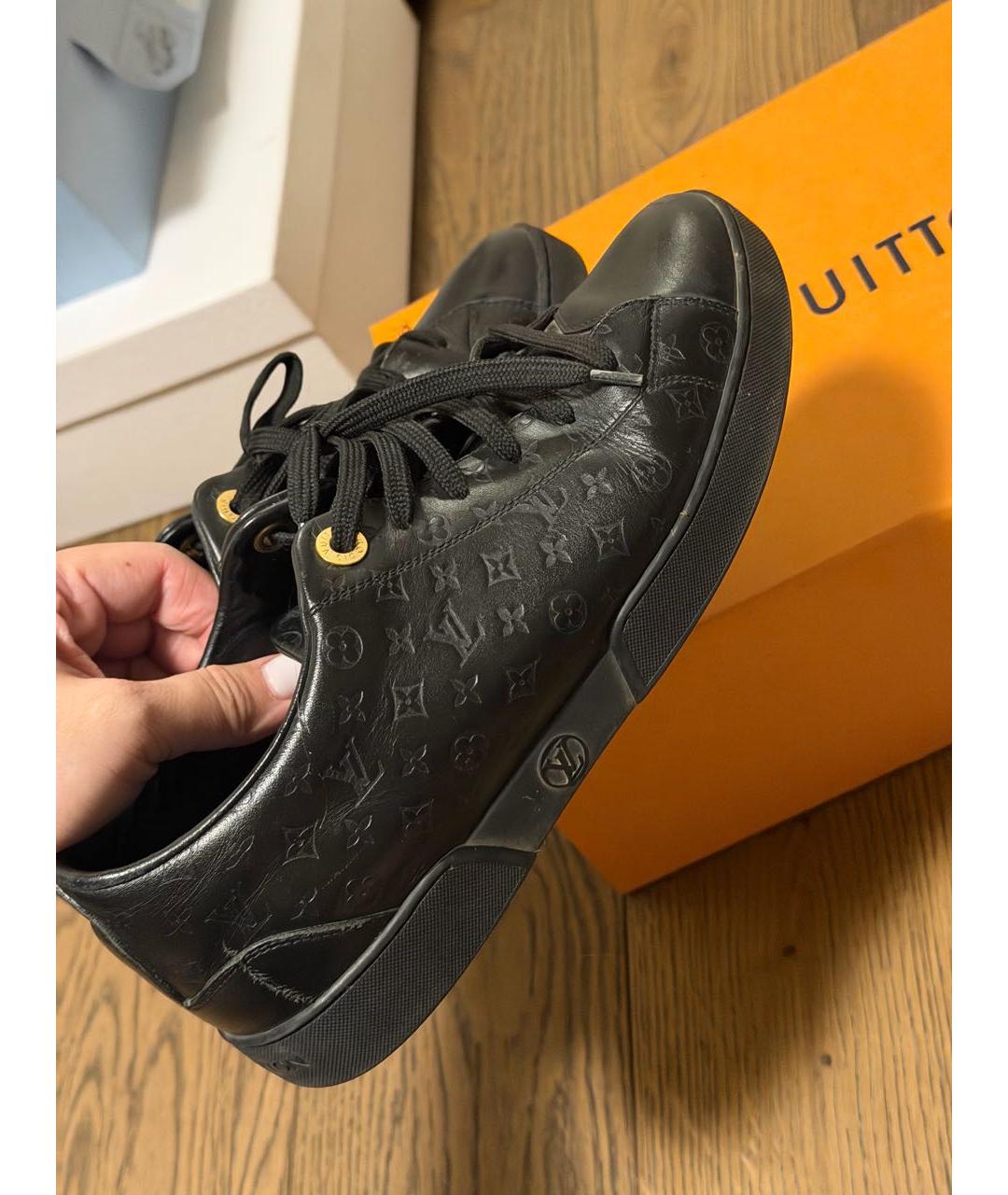 LOUIS VUITTON Черные кожаные кеды, фото 6
