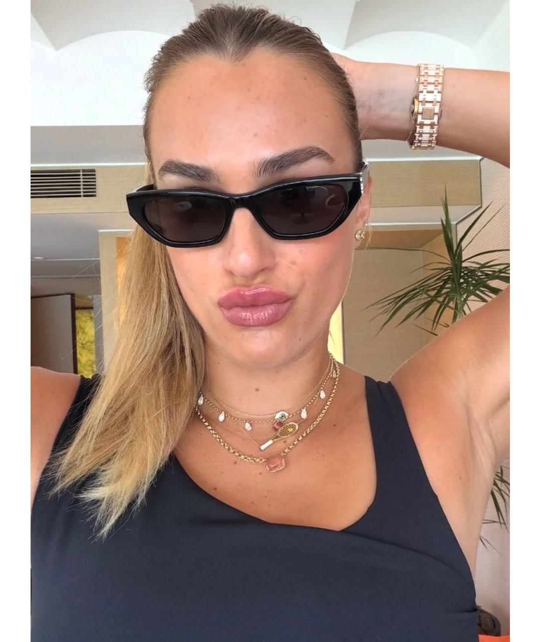 SAINT LAURENT Коричневые пластиковые солнцезащитные очки, фото 7