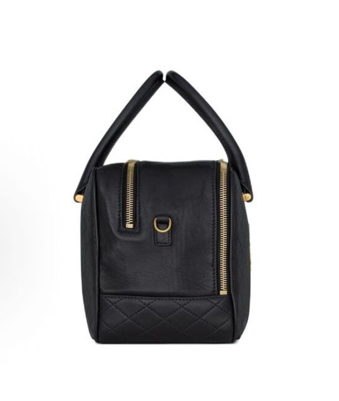 SAINT LAURENT Черная кожаная сумка с короткими ручками, фото 2