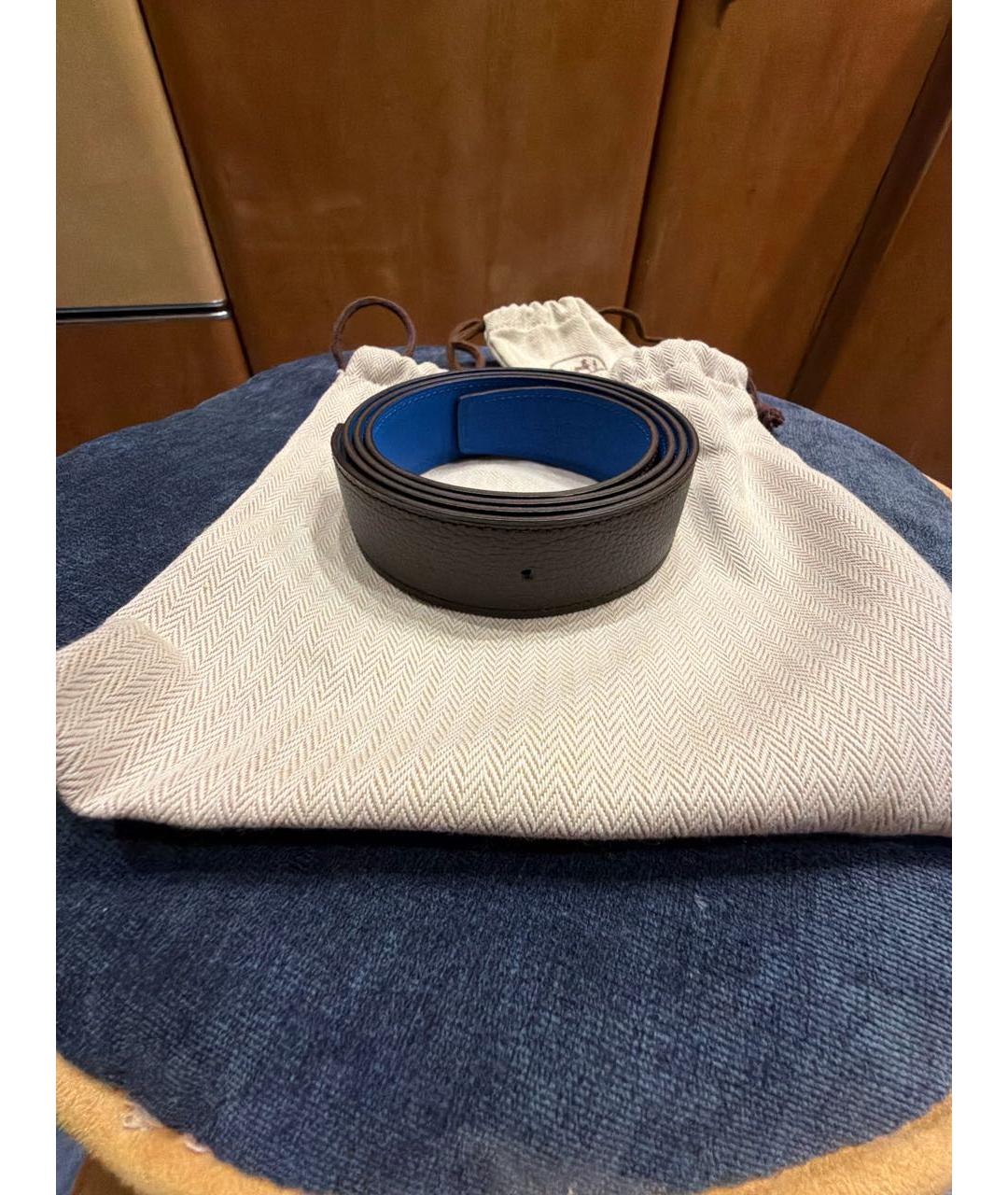 HERMES Коричневый кожаный ремень, фото 5