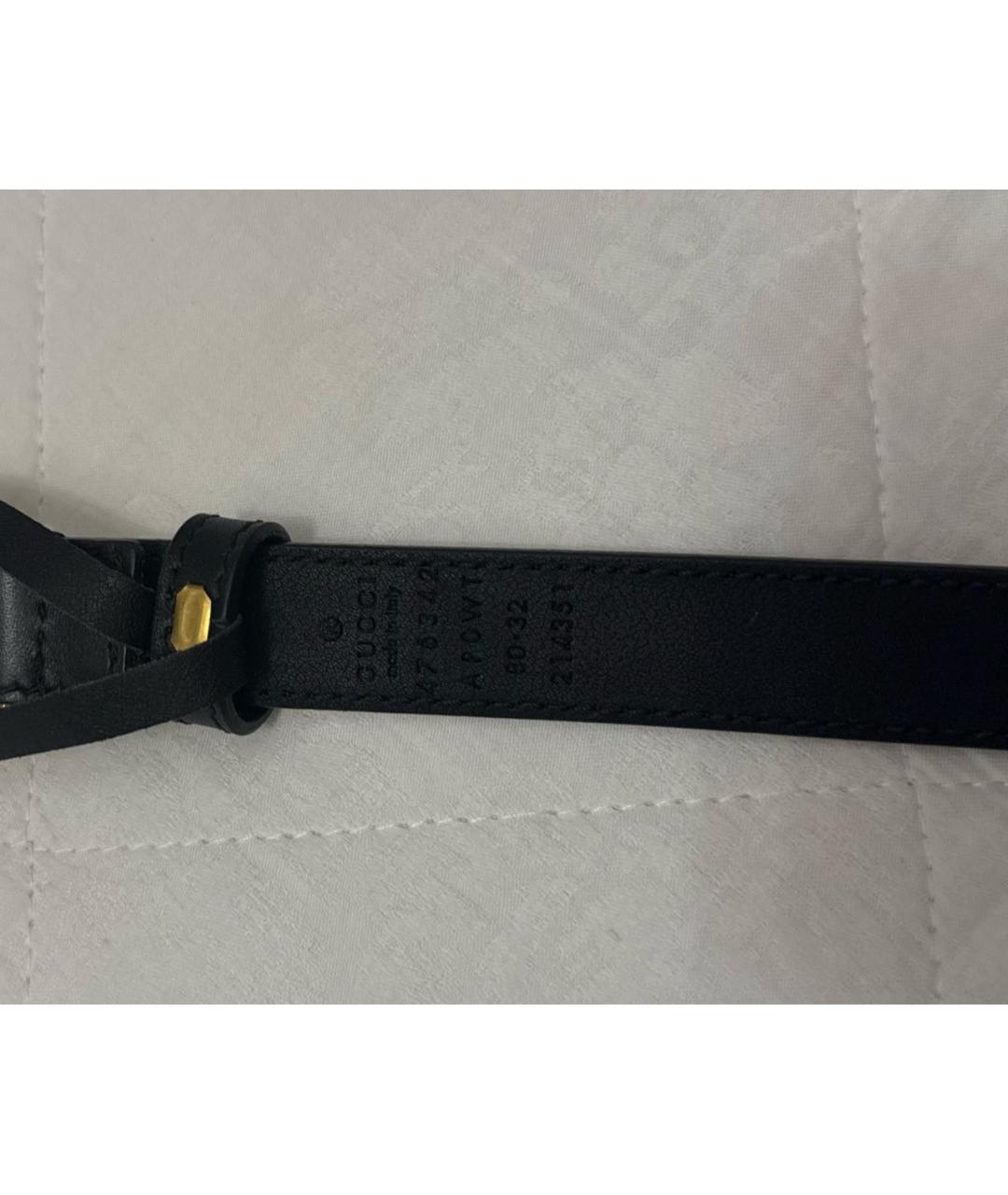 GUCCI Черный кожаный ремень, фото 3