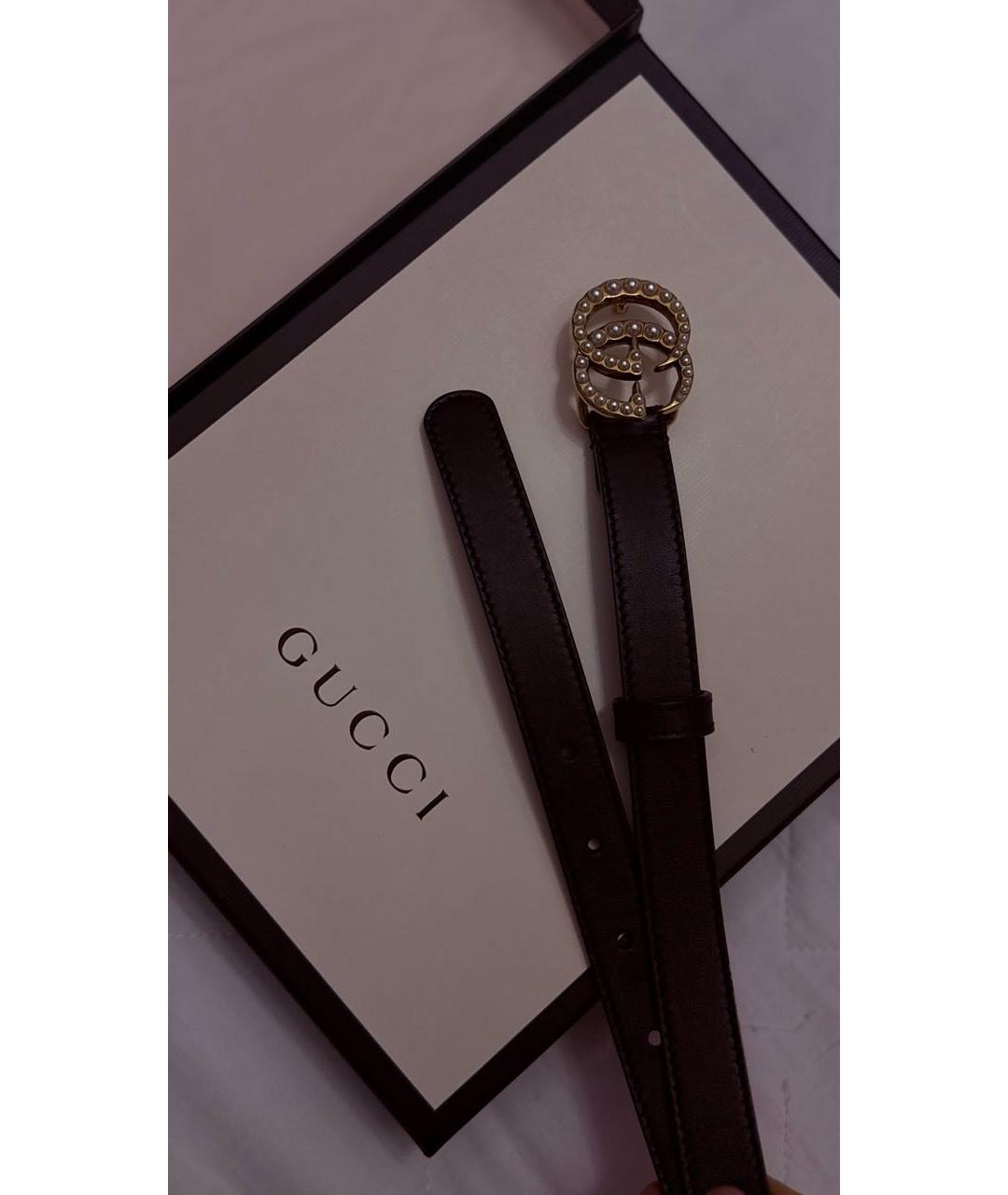 GUCCI Черный кожаный ремень, фото 4