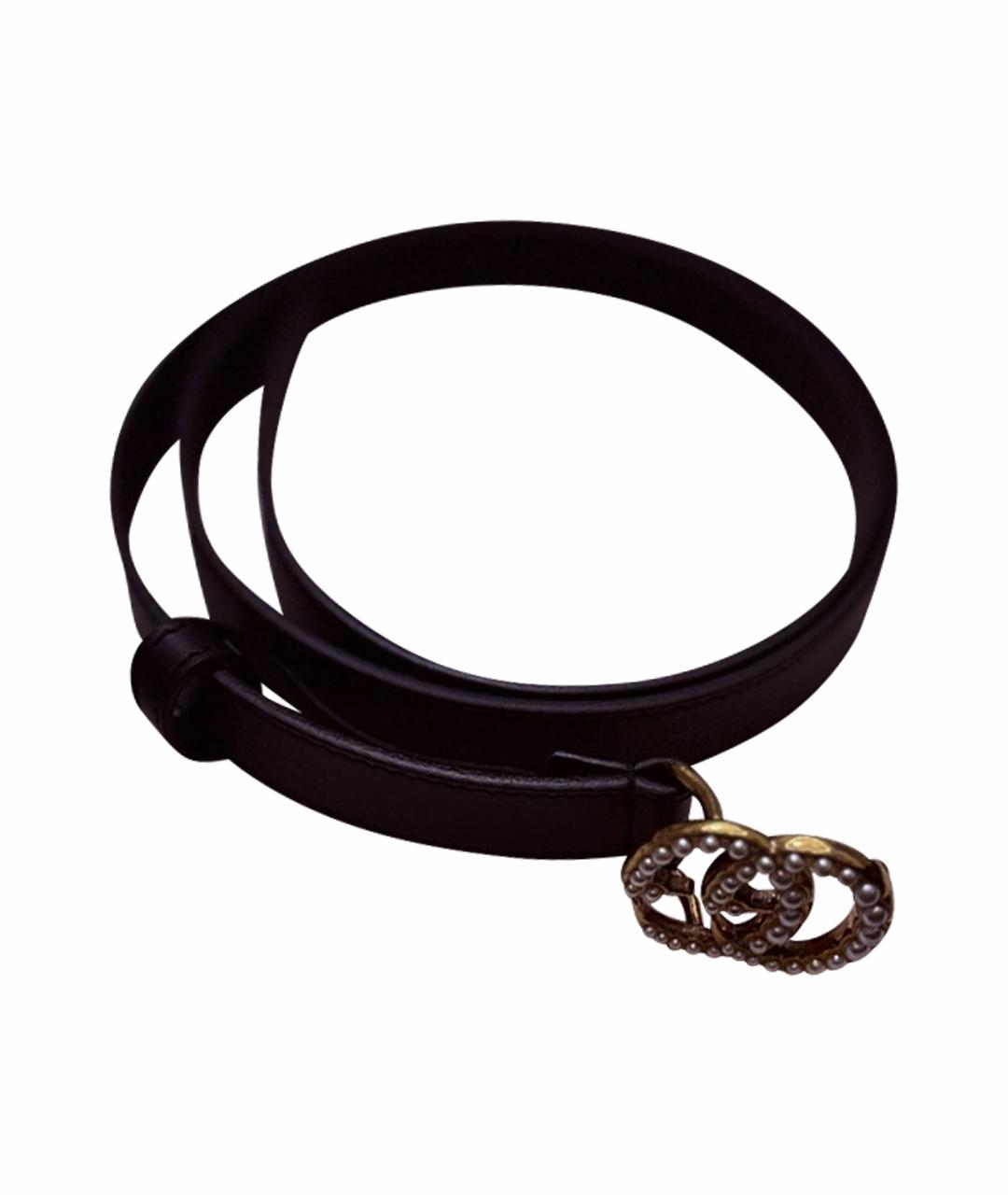 GUCCI Черный кожаный ремень, фото 1