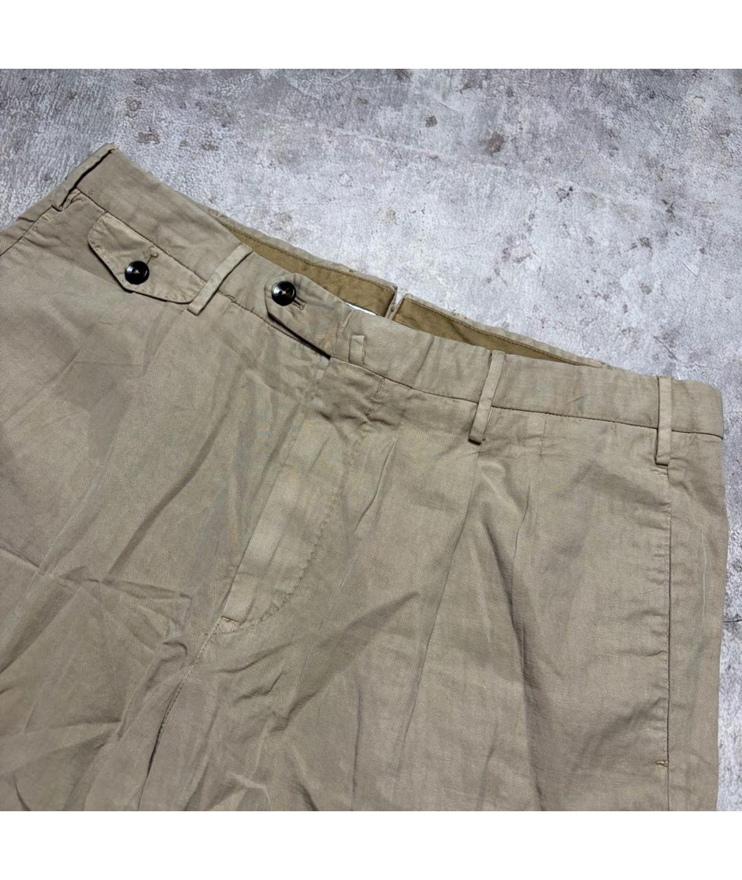 PT TORINO Бежевые льняные шорты, фото 4