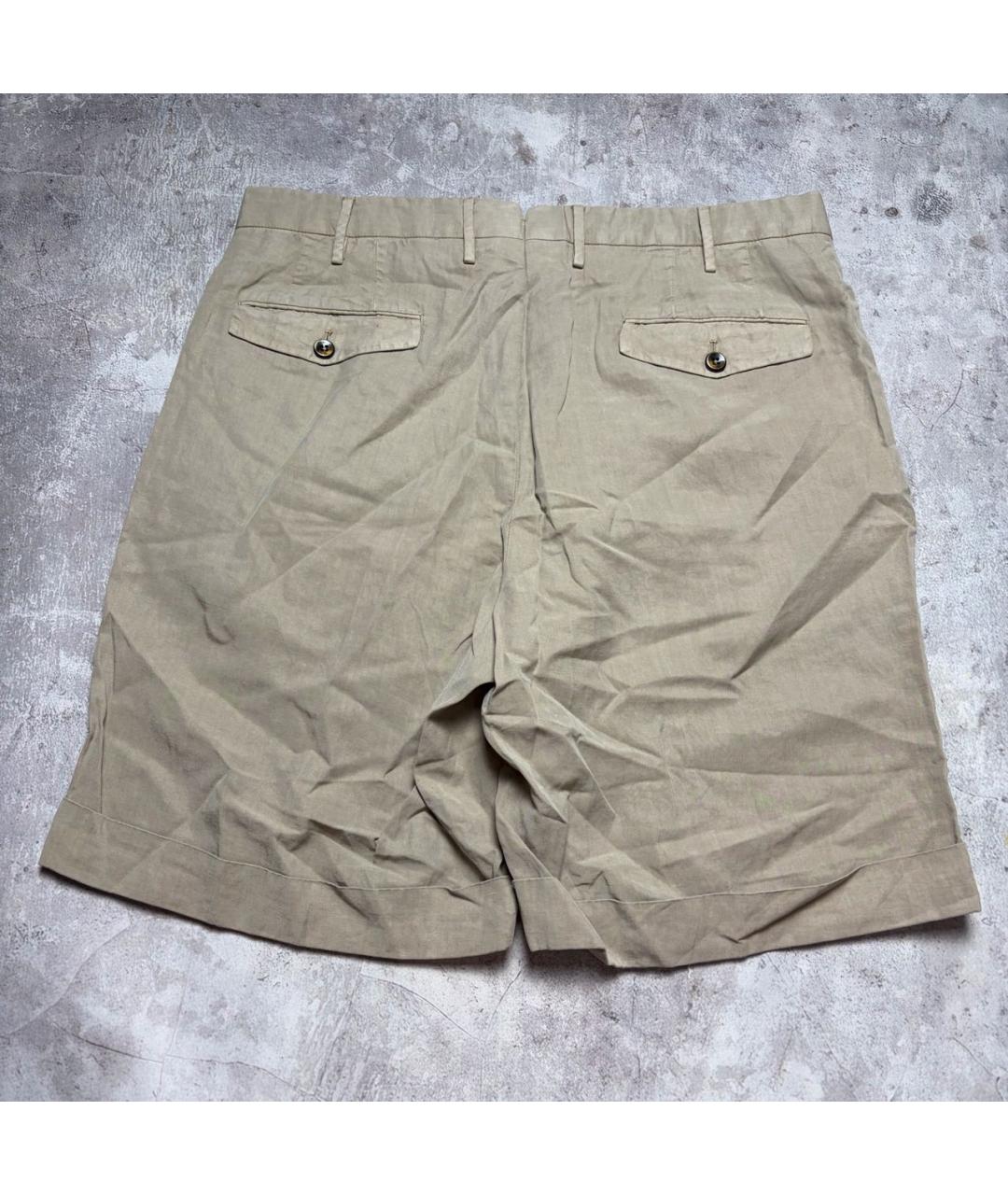 PT TORINO Бежевые льняные шорты, фото 2