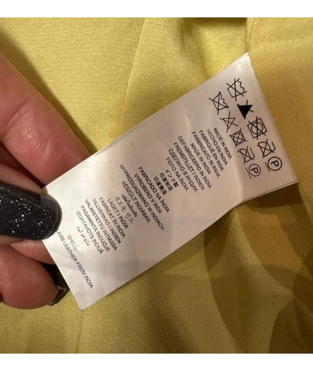 MICHAEL KORS Желтая кожаная куртка, фото 6