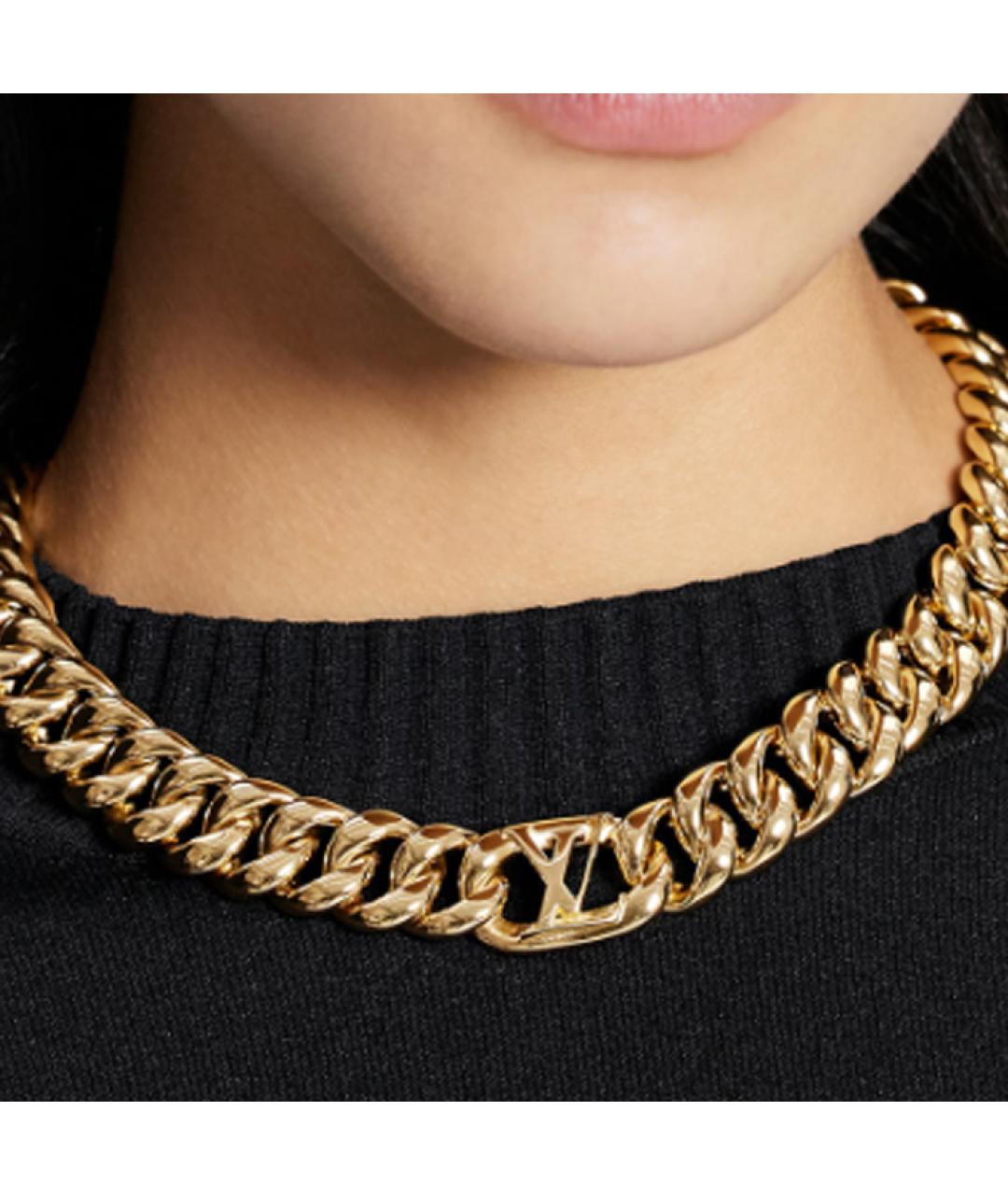 LOUIS VUITTON Золотое металлическое колье, фото 2