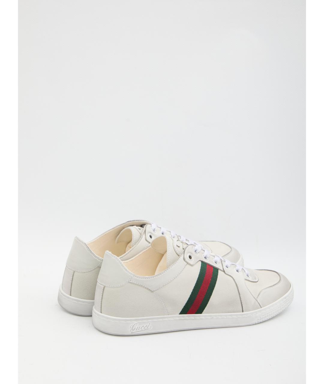 GUCCI Белые кожаные кеды, фото 3