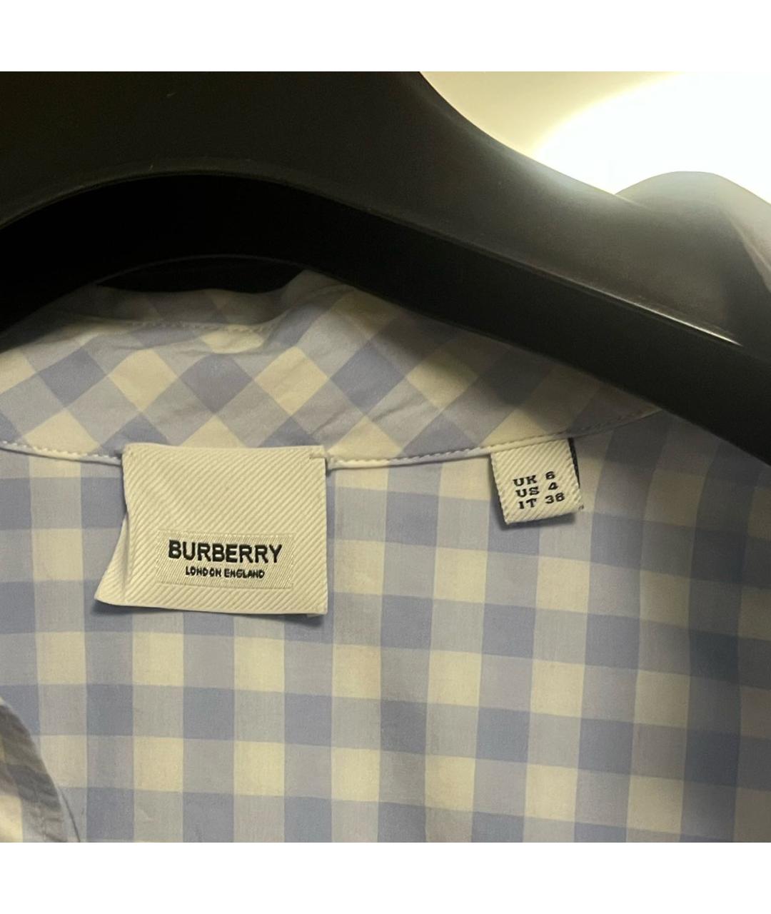 BURBERRY Голубая хлопковая рубашка, фото 3