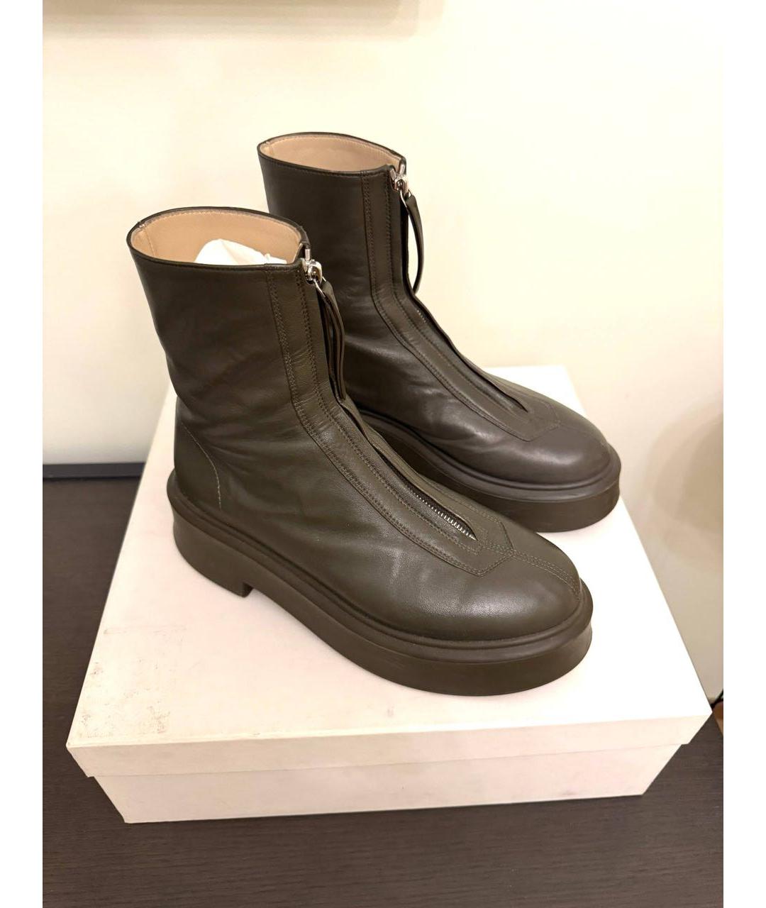 THE ROW Хаки кожаные полусапоги, фото 2