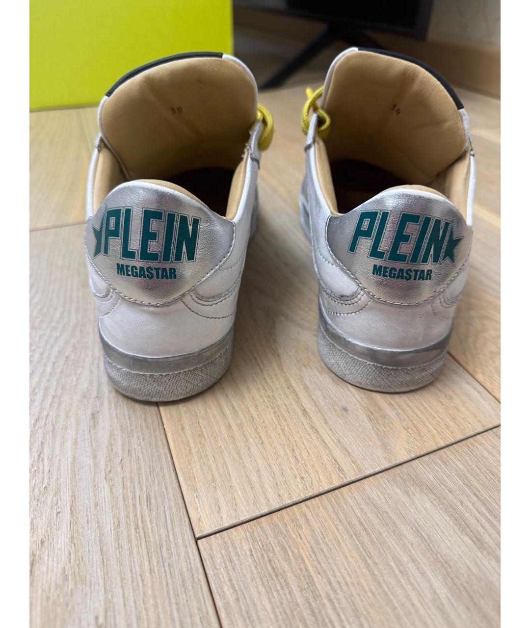 PHILIPP PLEIN Белые кожаные кеды, фото 3