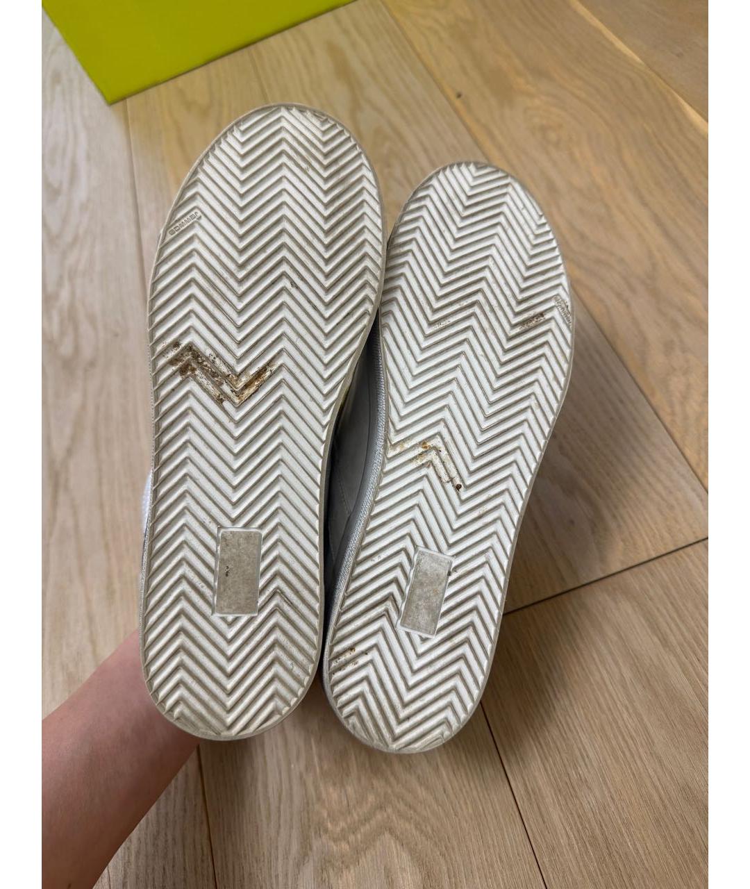 PHILIPP PLEIN Белые кожаные кеды, фото 2