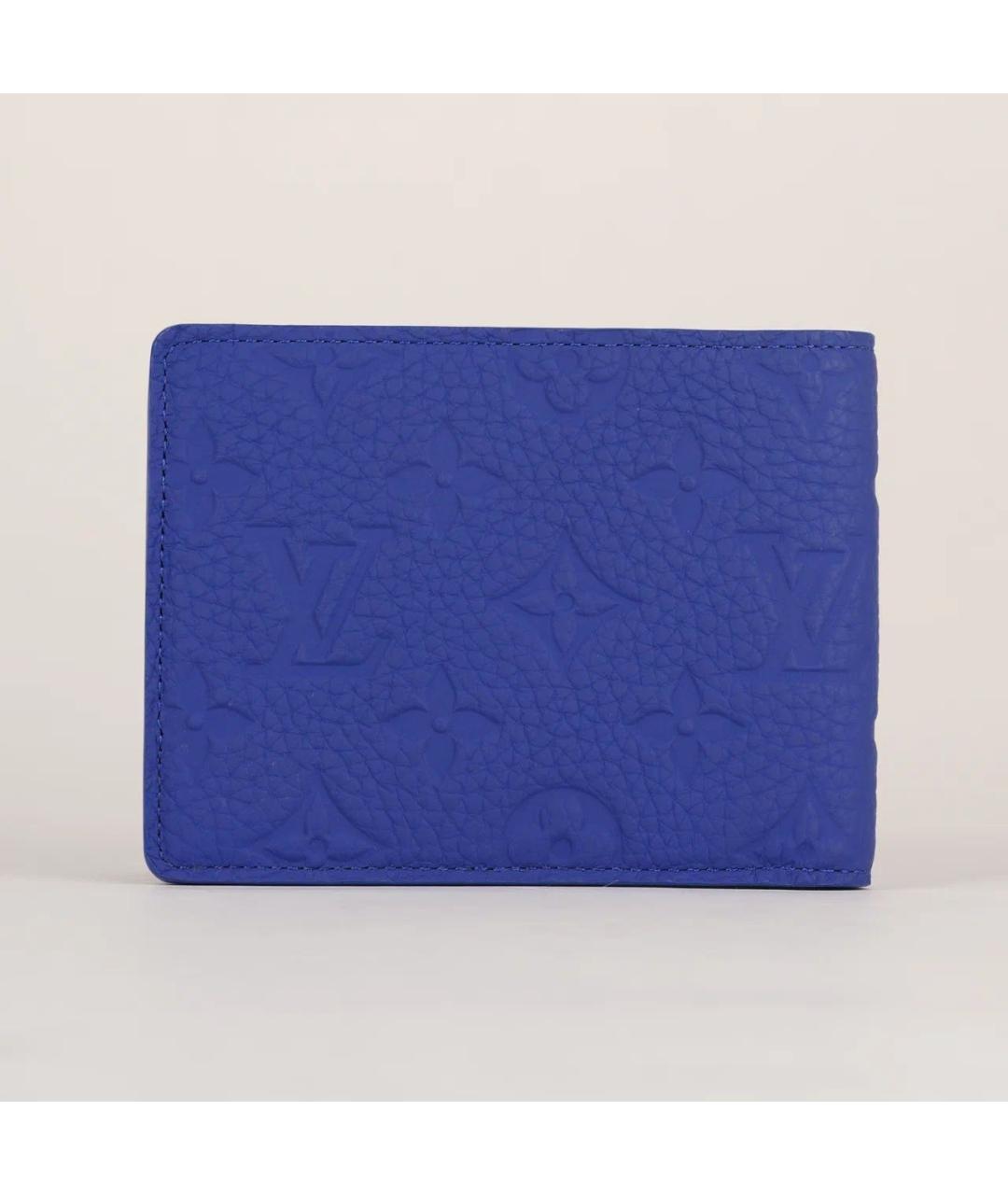 LOUIS VUITTON Синий кожаный кошелек, фото 3