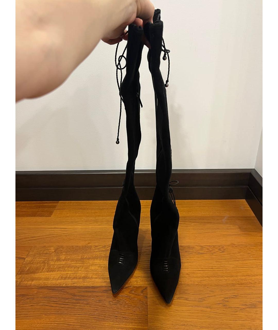 JIMMY CHOO Черные замшевые сапоги, фото 2